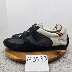 Bally Mens 14D Black Suede White Leather Casual Lace Up Daily Lifestyle Sneaker